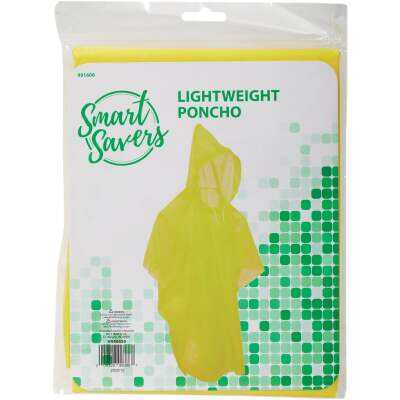 Smart Savers 52 In. x 40 In. Yellow Lightweight Rain Poncho